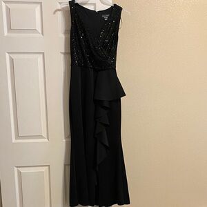 Jessica Howard Black Sequin Ruffle Dress